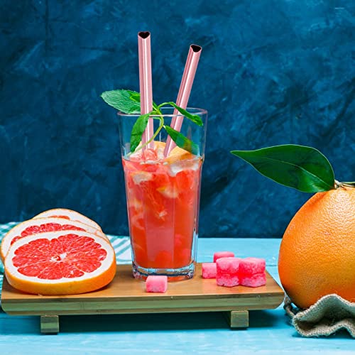 8.5” Heart Shaped Stainless Steel Straws Fit for Smoothie (16 Count)