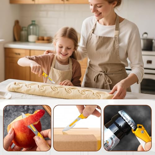2pcs Folding Bread Lame Dough Scoring Tool with 40 Razor Blades