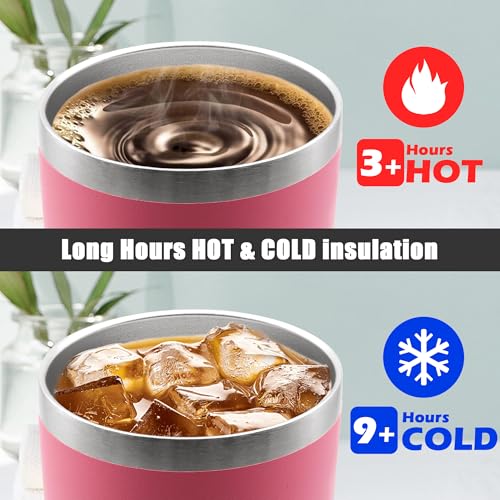 20oz Tumbler Insulated Coffee Tumblers with Lid Stainless Steel Pink 12P (12 Count)