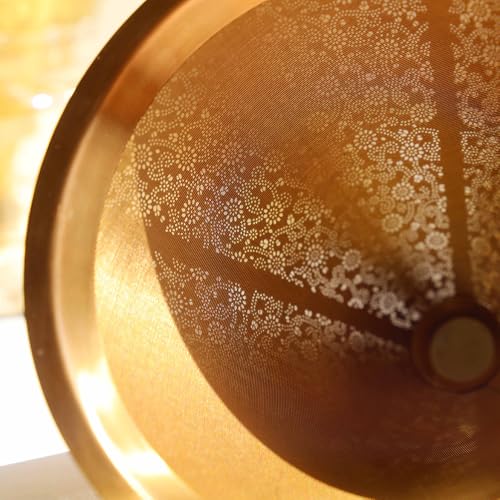 Golden Dripper Reusable Stainless Steel Coffee Filter Paperless Cone Filter for Drip Coffee Makers Eco