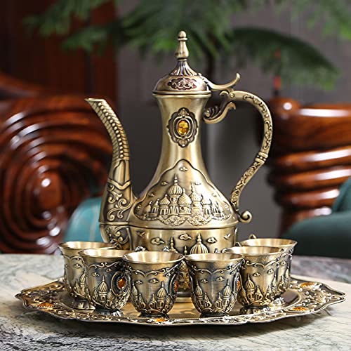 Turkish Tea Coffee Cup and Pot Set Including Teapot