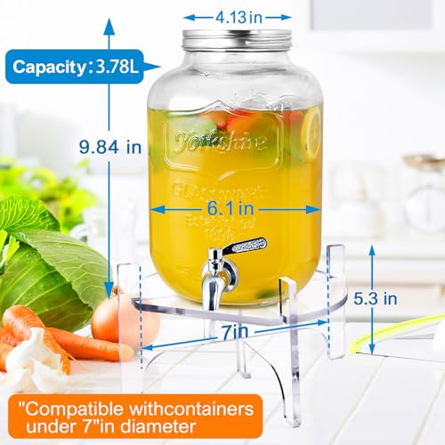 1 Gallon Glass Drink Dispenser with Acrylic Stand