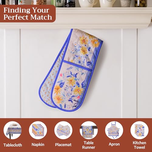 Double Oven Mitts 100% Cotton Double Oven Glove