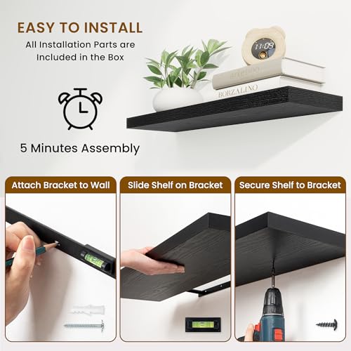 55 Inch Fireplace Mantel Shelf (2 Count)