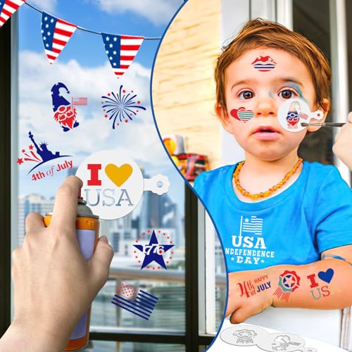4th of July Cookie Cake Stencils 36 Pieces Reusable Patriotic Mold (36 Count)