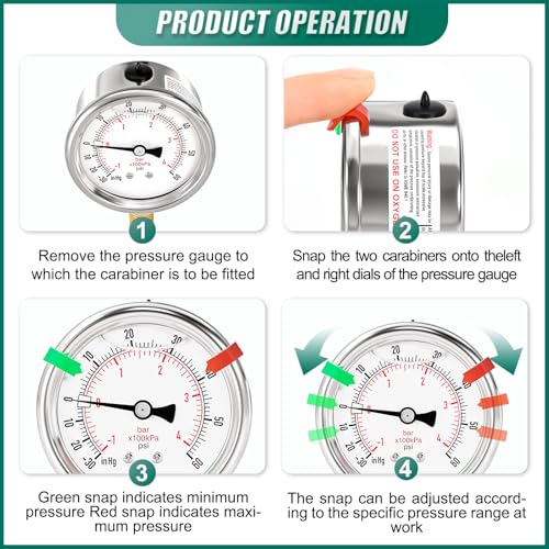 30inHG 60PSI Stainless Steel Liquid Filled Pressure Gauge