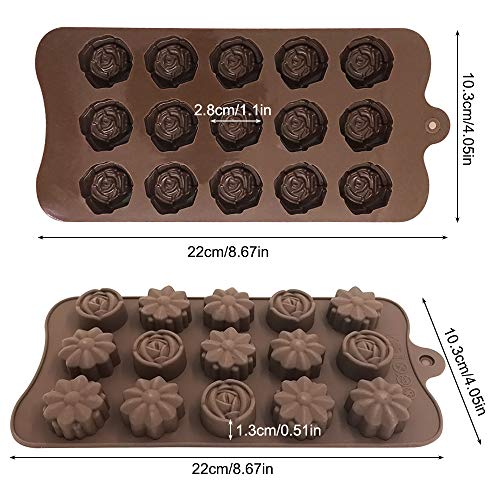 4 Pack Flower Shape Silicone Molds Chocolate Candy Mold