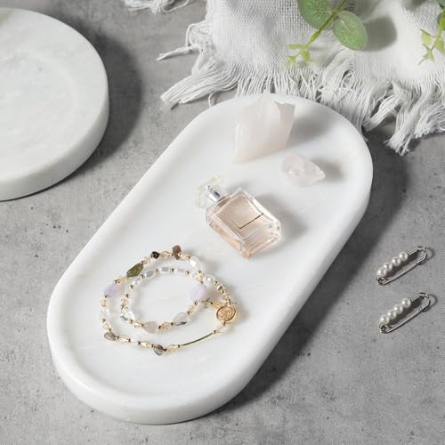 African Natural White Marble Decorative Tray