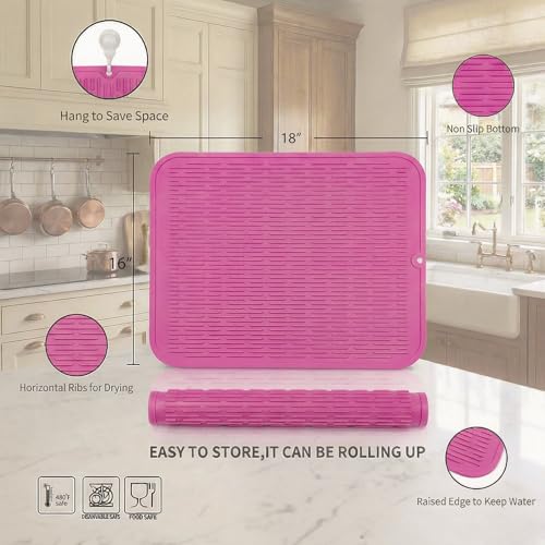 Silicone Dish Drying Mat for Multiple Usage