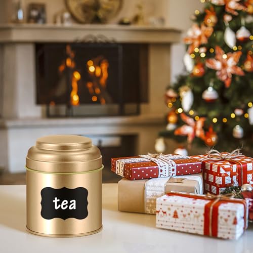 6PCS Tea Tin with Airtight Double Lids for Loose Leaf Tea Storage (6 Count)
