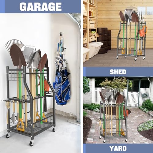 Garden Tool Organizer with Wheels