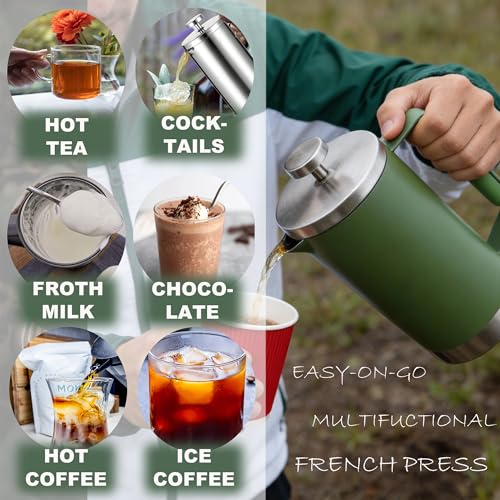 Stainless Steel French Press Coffee Maker 21OZ