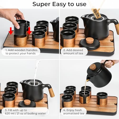 Japanese Chinese Tea Set 6 x 3.4 oz
