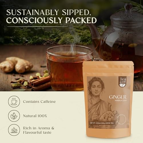 Ginger Masala Chai Black Tea Loose Leaf 100gm (3.53 Ounce)