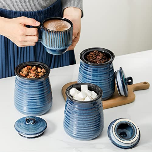 Ceramic Food Storage Jars Set of 3 (25 Ounce)