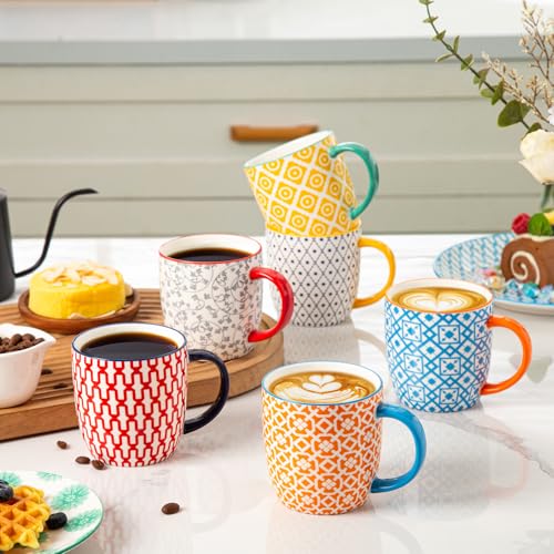 10 Oz Ceramic Coffee Mugs Set of 6 (6 Count)