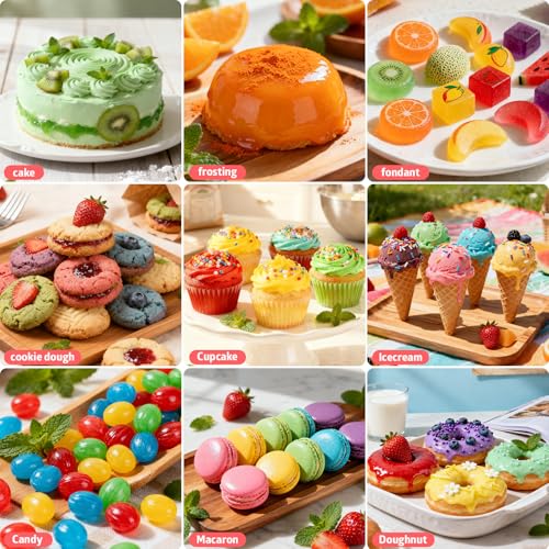 Gel Food Coloring Rainbow Edible Food Dye Set for Baking Royal Icing Cookie Supplies Gluten Free 7x6g Food Grade Liquid Food Color Kit