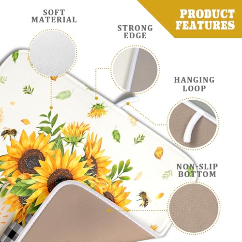 Sunflower Vases Dish Drying Mat for Countertop