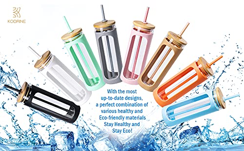 20oz Glass Water Tumbler with Straw and Lid