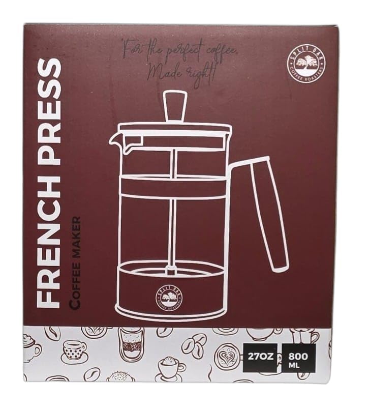 Coffee Gift Box Set 8 Assorted Coffees 2oz plus1 French Press Glass Coffee Maker. Amazing coffees from all over the world. (20 Ounce)