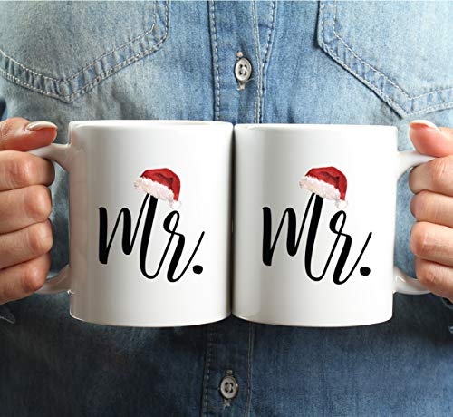 Christmas Winter Holiday 11oz. Coffee Mug Gay Couples Set (2 Count)