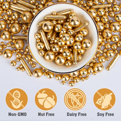 Gold Sprinkles 130g (4.58 Ounce)