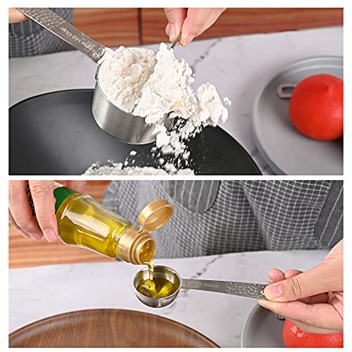 18 8 Stainless Steel Measuring Cups and Spoons Set 14 for Baking & Kitchen