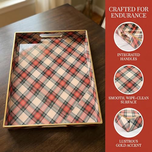Rectangular Decorative Tray with Handles