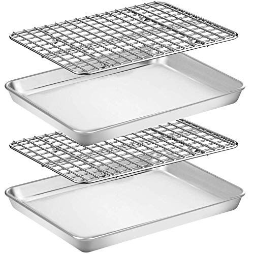 Baking Sheet with Rack Set [2 Pans + 2 Racks]