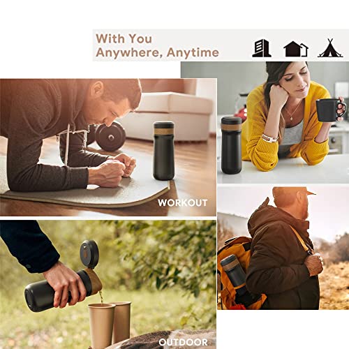 Classic Portable French Press Coffee Mug 12 oz with Carry Loop
