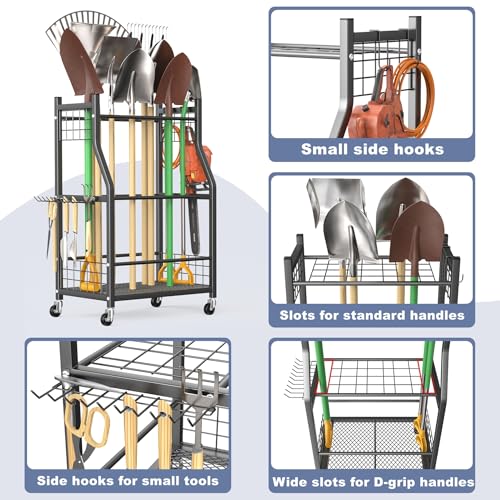 Garden Tool Organizer with Wheels