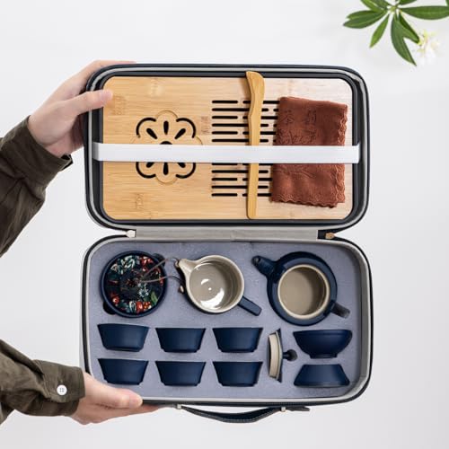 14 Piece Portable Ceramic Travel Tea Set