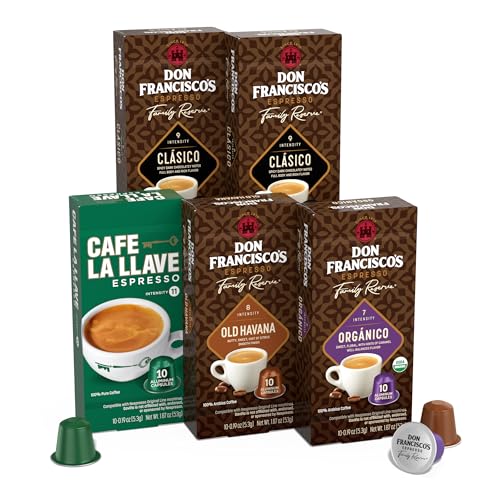 Don Francisco's and Cafe La Llave Espresso Capsule Variety (50 Count)