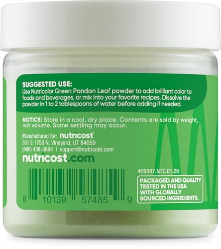 Green Plant Based Food Coloring From Pandan Leaf Powder