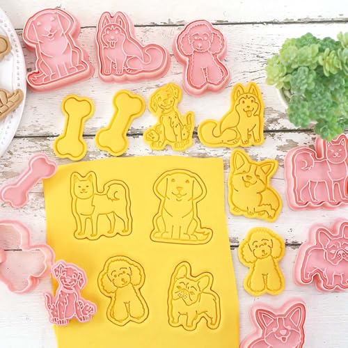 8 Dog Cookie Cutters Set (8 Count)