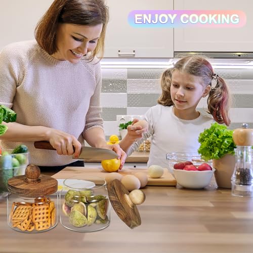Glass Spice Jar Coffee Sugar Container Airtight Glass Jar Food Storage Canisters Bottle for Kitchen Seasoning Tea Herb Overnight Oats Bar Parfait Snacks
