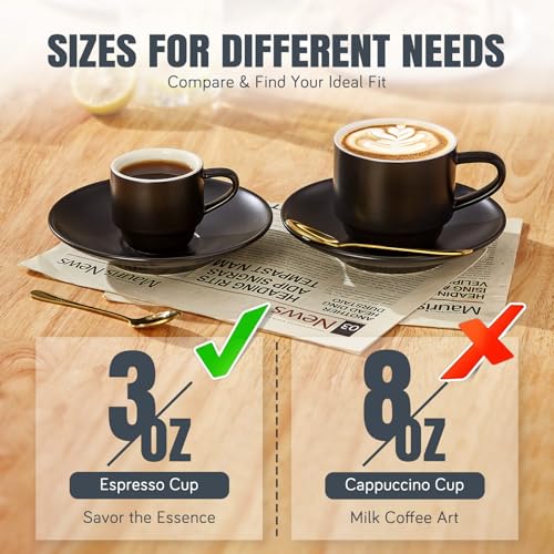 Porcelain 3 Ounce Espresso Cups Set of 6 (6 Count)