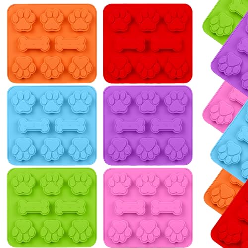 2 in 1 Puppy Dog Paw and Bone Silicone Molds (6 Count)