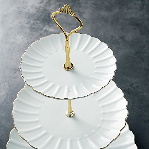 Sweejar 3 Tier Ceramic Cake Stand Wedding