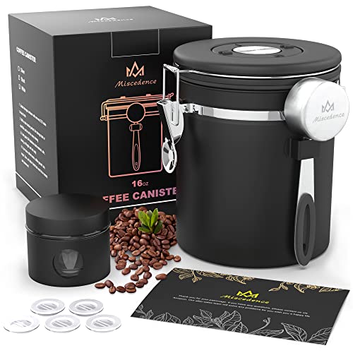 Coffee canister set for ground coffee with Date Tracker