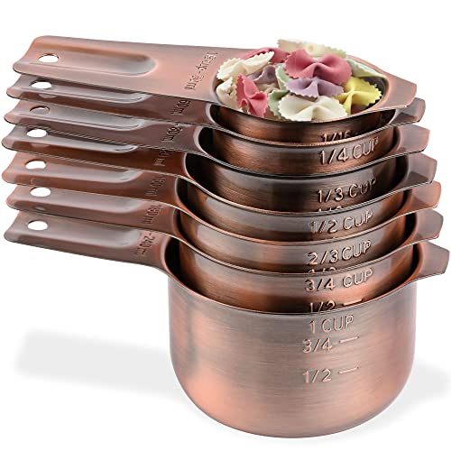 Copper Measuring Cups Set 7
