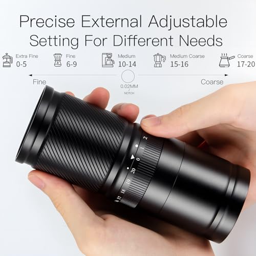 Manual Coffee Grinder with Numerical External Adjustable Setting