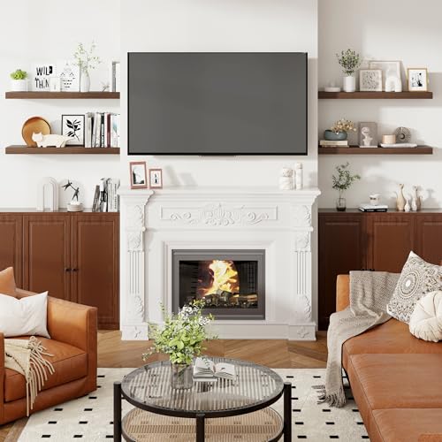 28 Inch Floating Shelves for Wall Walnut Shelves Set of 2