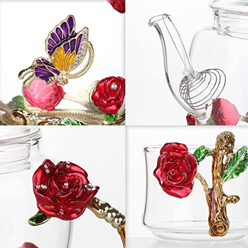 BTaT Floral Glass Tea Set for Adults