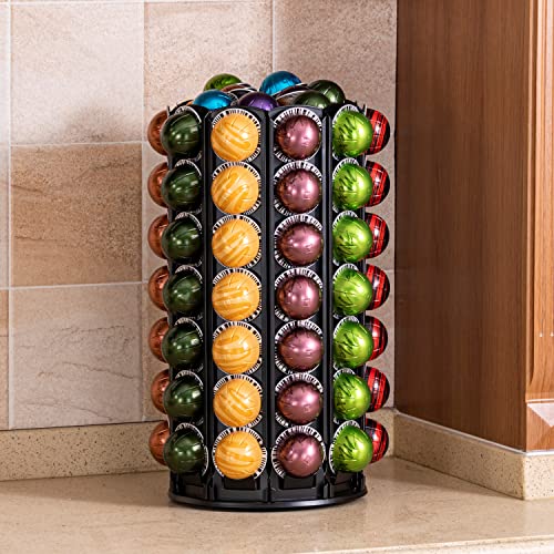 Vertuo Pod Carousel Holder 100+ Pods Capacity Black Sturdy Metal (100 Count)