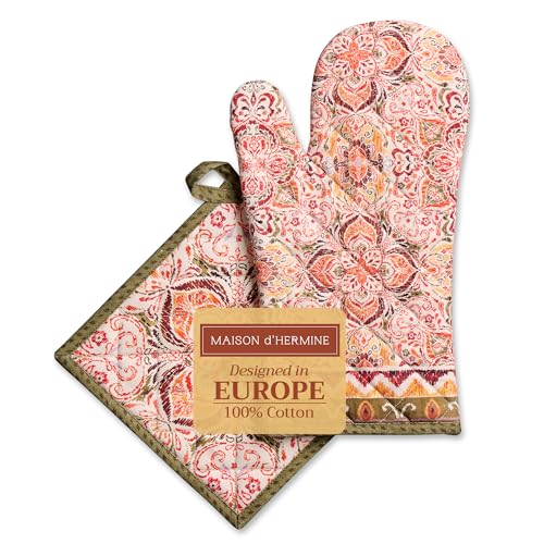 100% Cotton Oven Mitt & Pot Holder Set (2 Count)