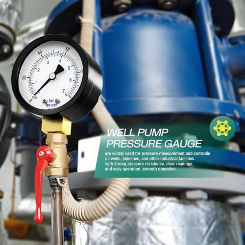 0 150PSI Well Pump Pressure Gauge 2" Dial Size