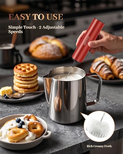 Rechargeable Milk Frother with Cover