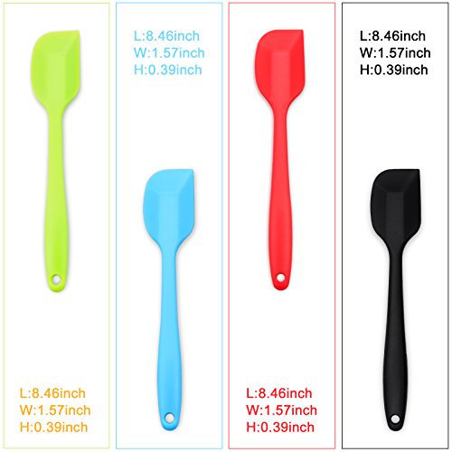 4 Piece Silicone Spatula Set with Stainless Steel Core (4 Count)