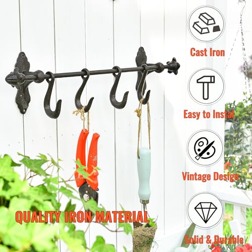 Vintage Cast Iron Wall Hook Rack